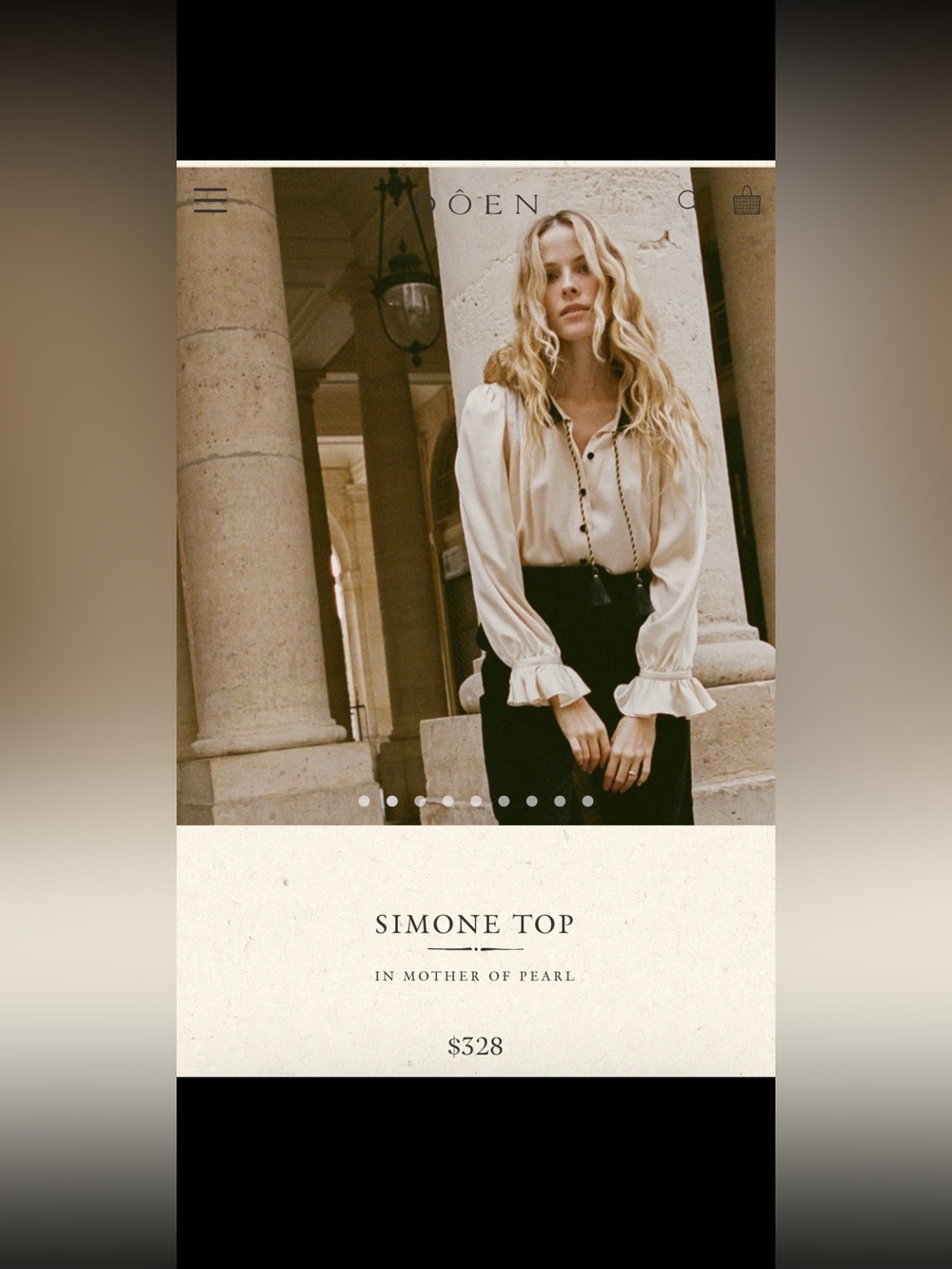 Mother of Pearl Simone Top - Cream Blouse with Ruffle Cuffs